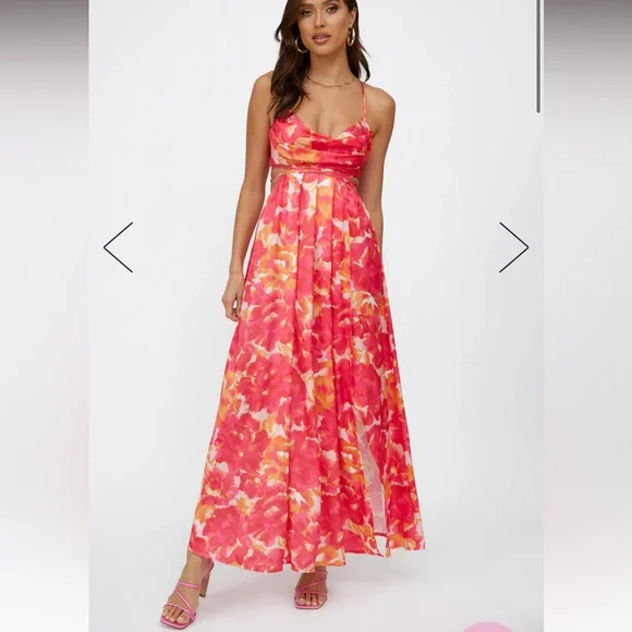 BLOOMING SEASON MIDI DRESS RED - Picture 4 of 6